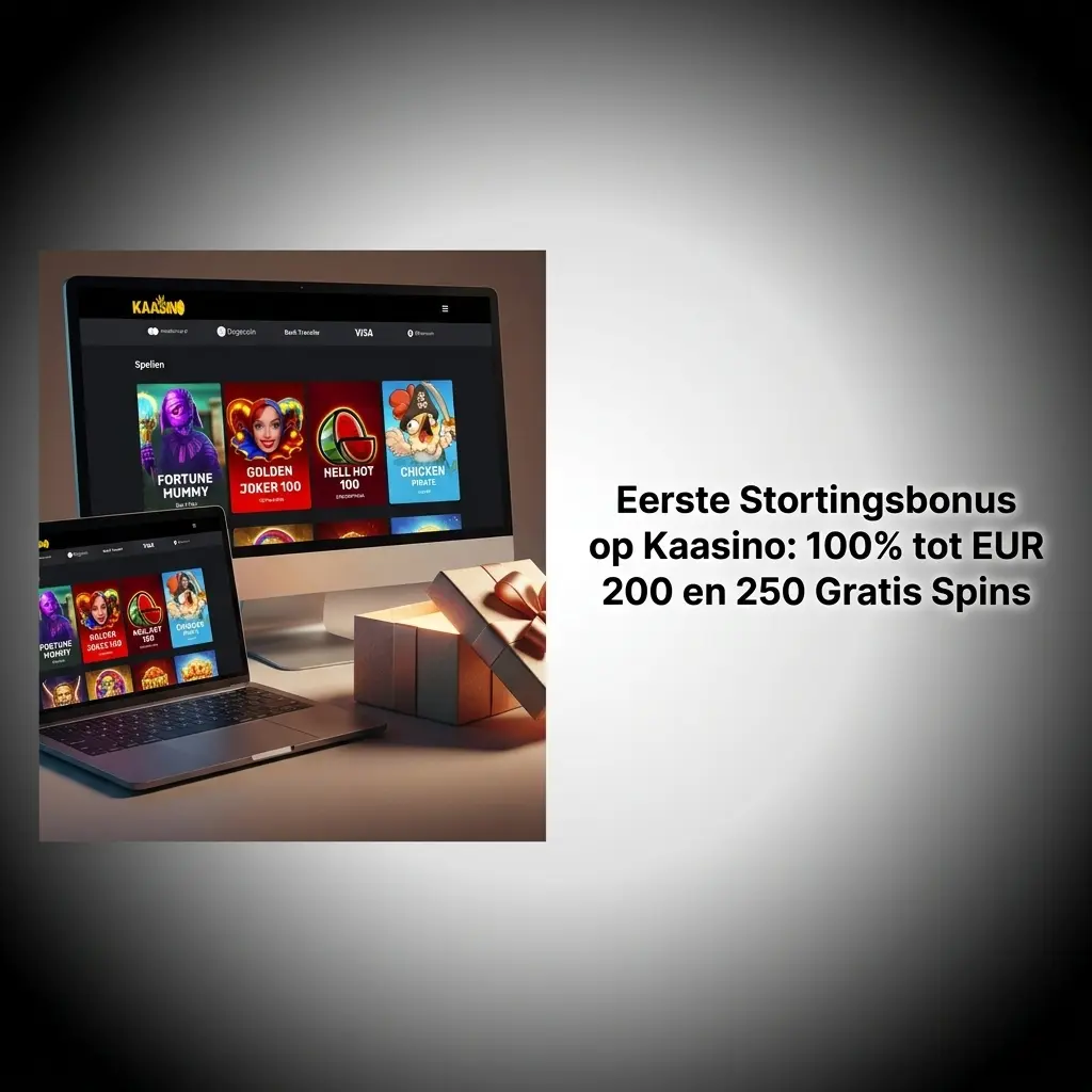 Kaasino eerste stortingsbonus: 100% tot EUR 200 en 250 gratis spins welkomstaanbieding