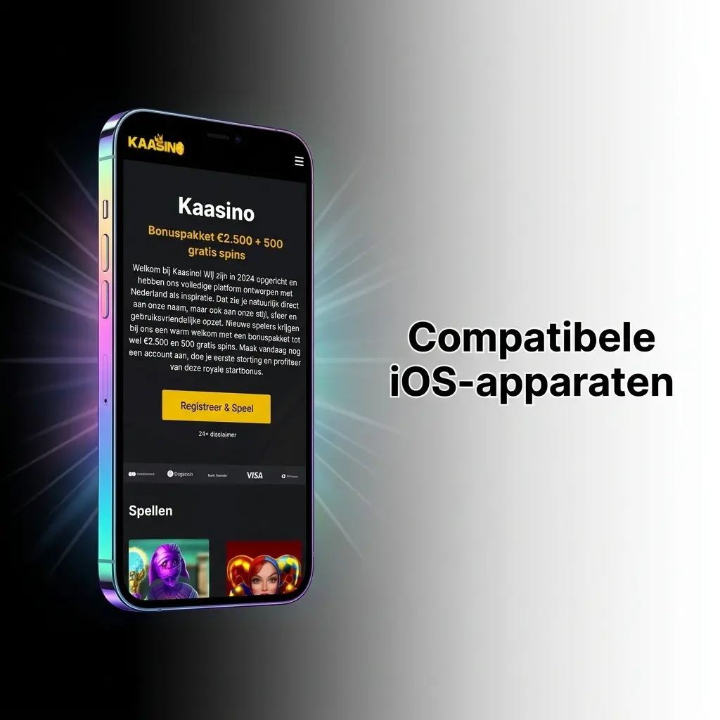 Compatibele iPhone en iPad modellen voor de Kaasino app, van iPhone X tot iPhone 15 en iPad Air en Pro