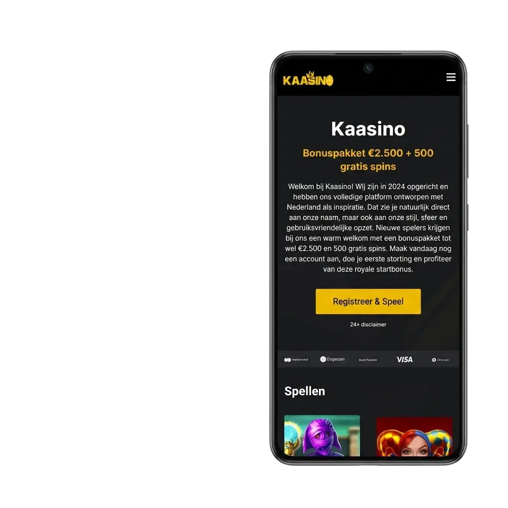 Kaasino mobiele website voor Nederlandse spelers – volledig geoptimaliseerd voor smartphones en tablets