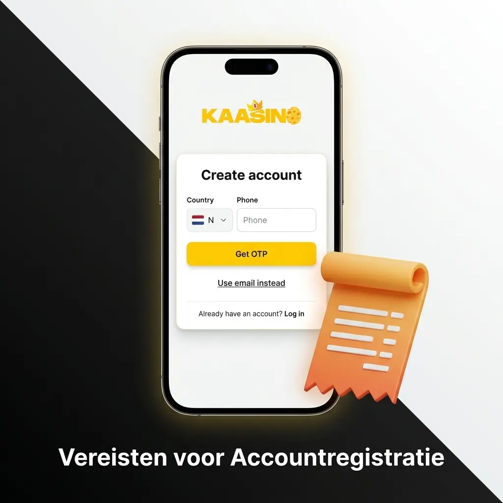 Vereisten voor accountregistratie bij Kaasino: minimaal 18 jaar, één account, geldige gegevens vereist.