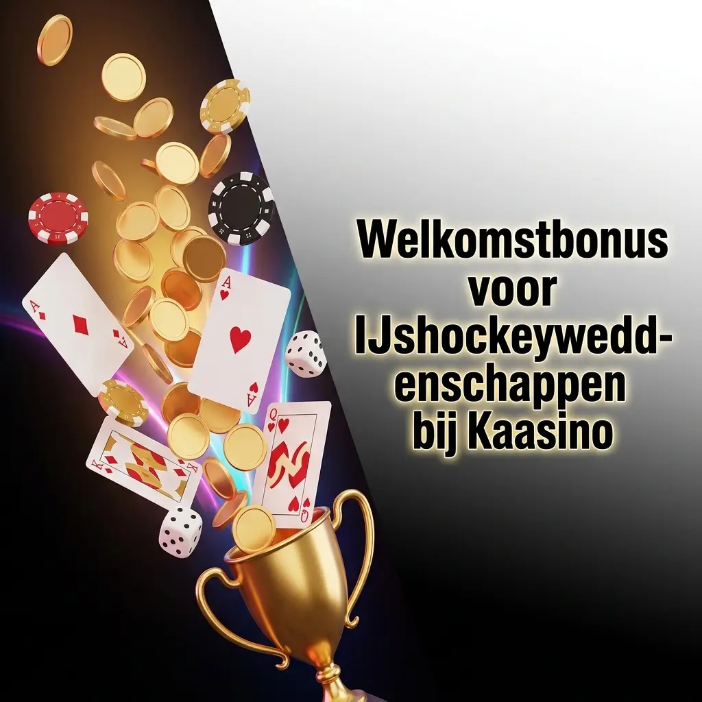 Welkomstbonus voor ijshockeyweddenschappen bij Kaasino na eerste storting op alle sportmarkten