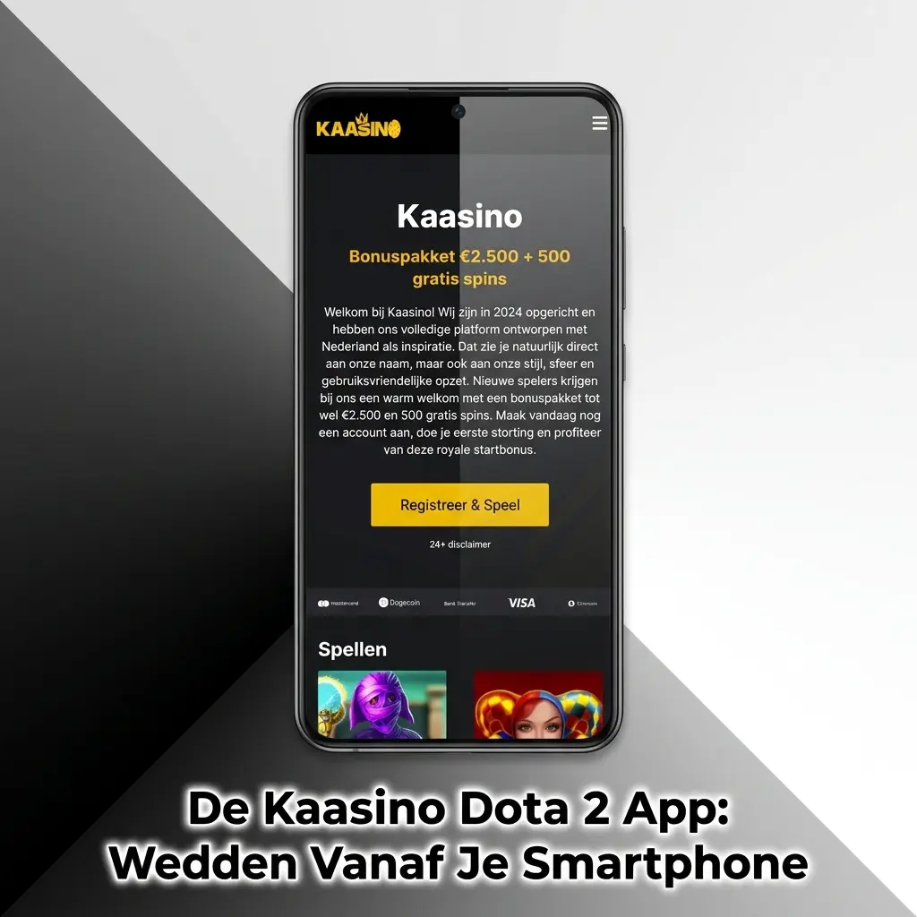 Kaasino Dota 2 app op smartphone: live odds bekijken, wedden en wedstrijden volgen via Android of iOS.