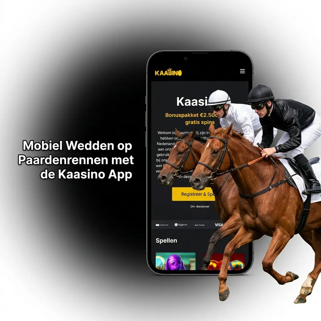 Mobiel wedden op paardenrennen via de Kaasino app met livestreams en actuele quoteringen op iOS en Android.
