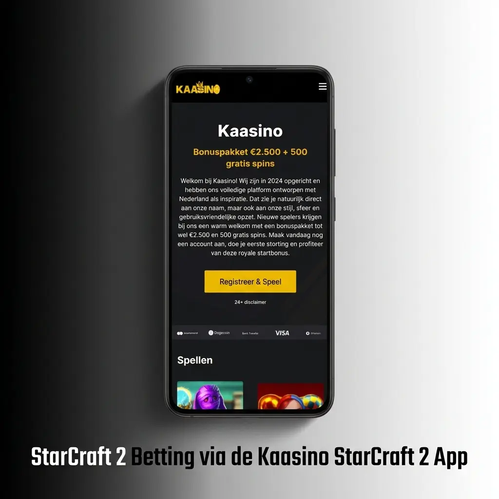 StarCraft 2 wedden via de Kaasino app: odds, meldingen en snel storten met iDEAL of Skrill op iOS en Android.