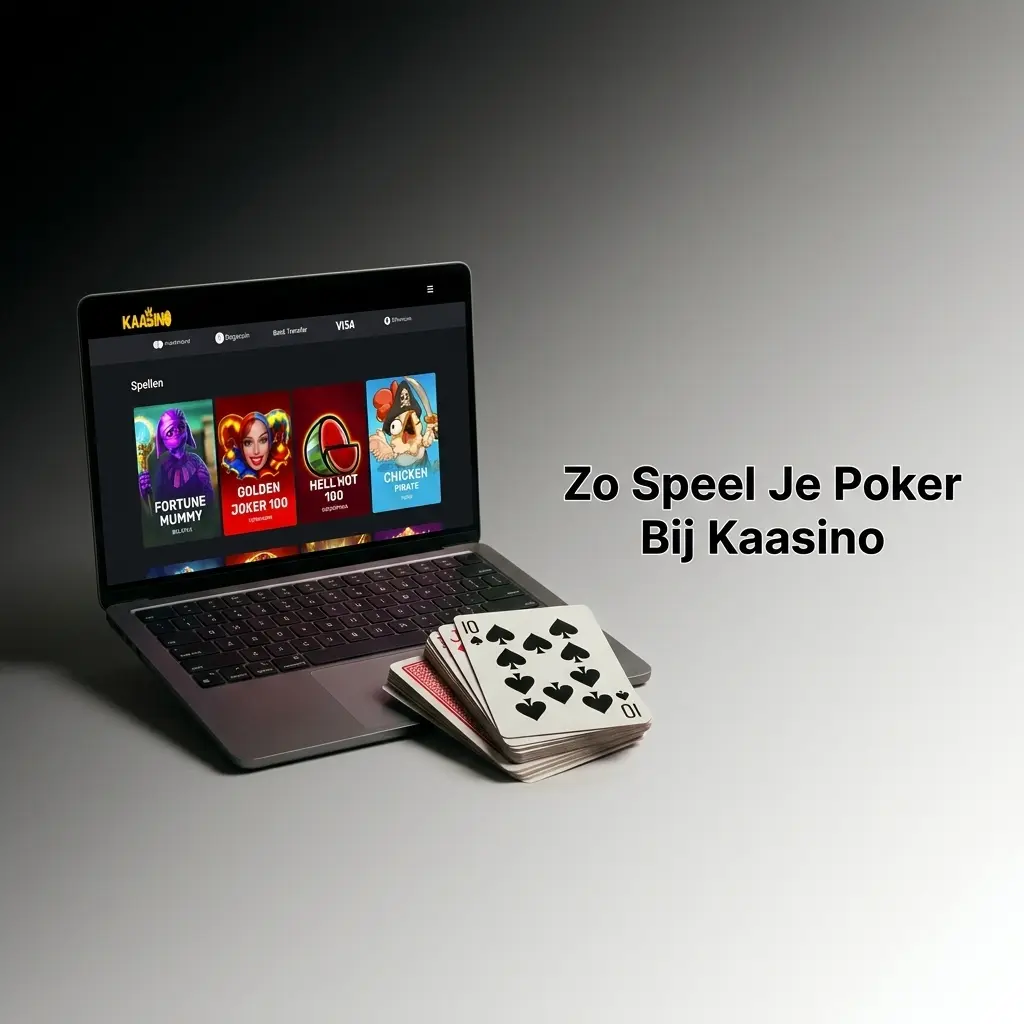 Stapsgewijze handleiding om poker te spelen bij Kaasino: account aanmaken, verifiëren, storten en spel starten.